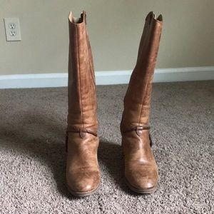 Camel Genuine Leather Riding Boots